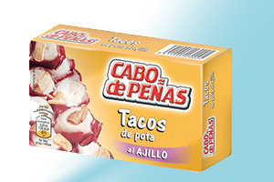 Tacos de Pota al ajillo Cabo de Peñas